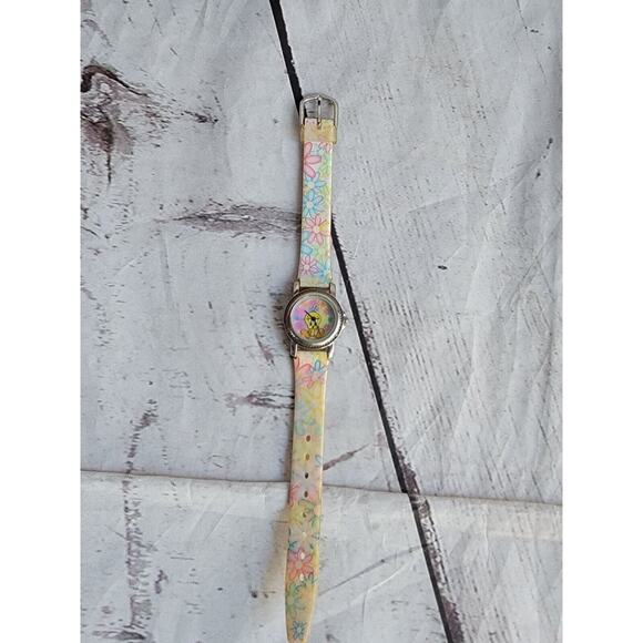 Armitron Tweety Bird Watch with Floral Pastel Dial & Band Women’s Untested Read - Picture 2 of 5